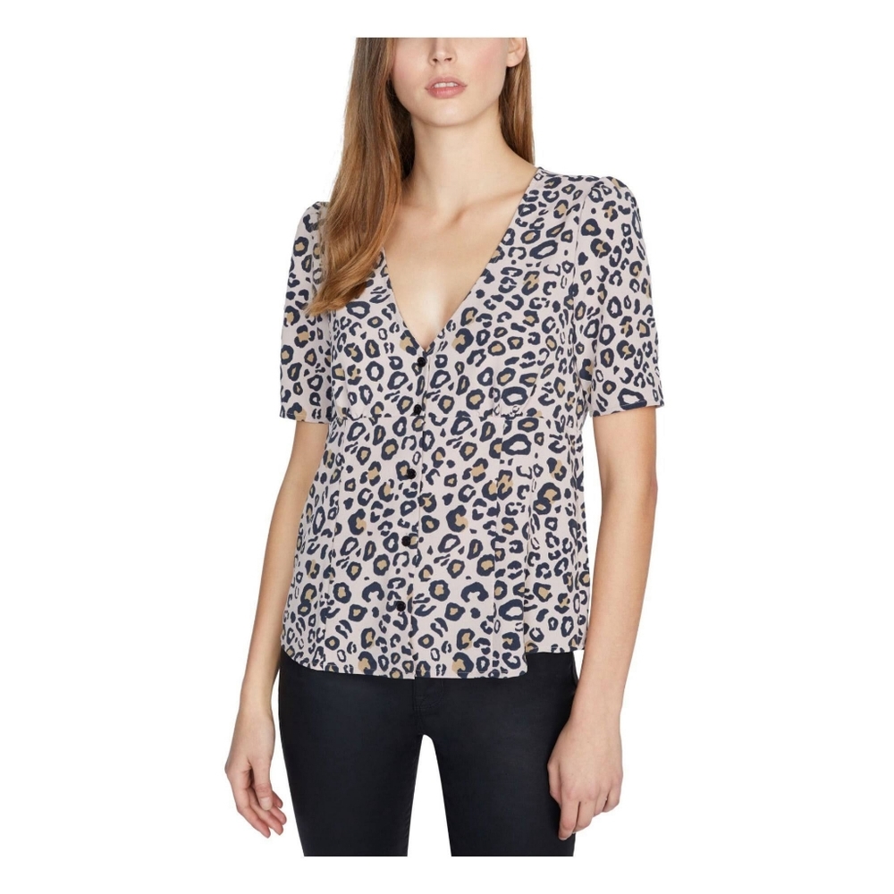 Sanctuary Leopard Print Button Up Blouse- Like New